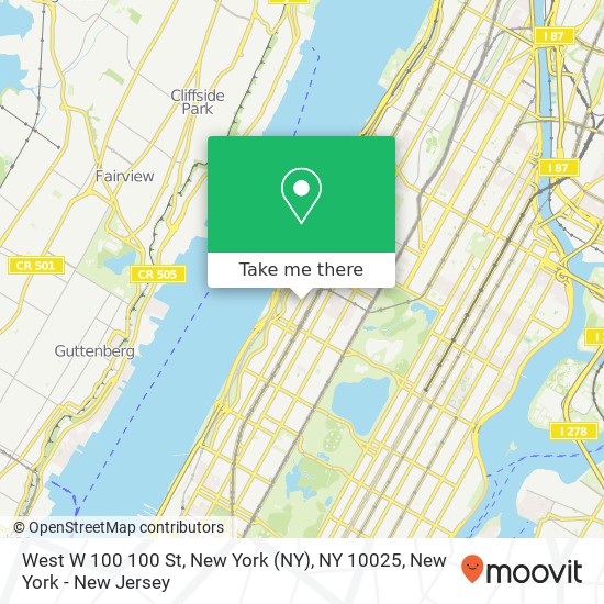 West W 100 100 St, New York (NY), NY 10025 map