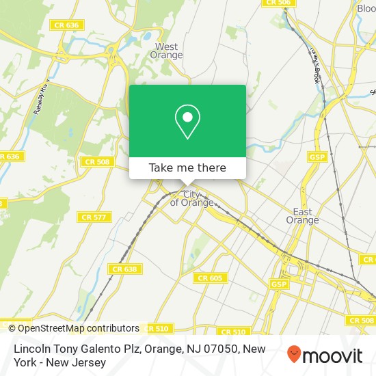 Mapa de Lincoln Tony Galento Plz, Orange, NJ 07050