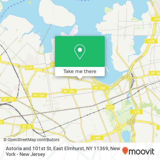 Mapa de Astoria and 101st St, East Elmhurst, NY 11369