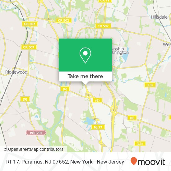 Mapa de RT-17, Paramus, NJ 07652