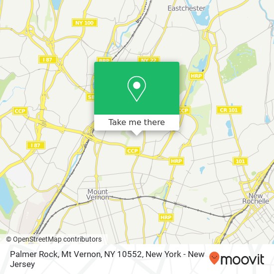 Mapa de Palmer Rock, Mt Vernon, NY 10552