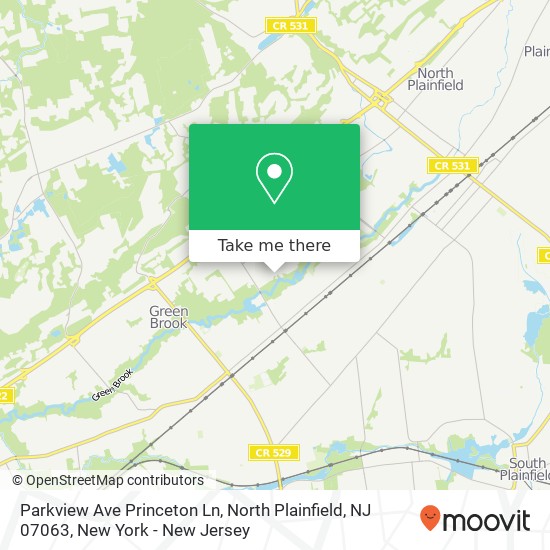 Mapa de Parkview Ave Princeton Ln, North Plainfield, NJ 07063