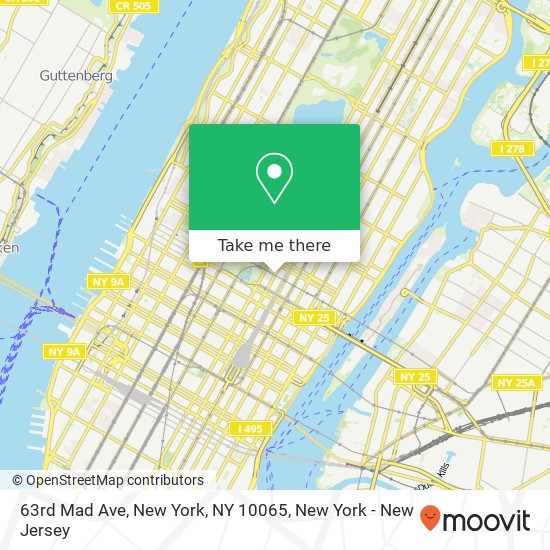 63rd Mad Ave, New York, NY 10065 map