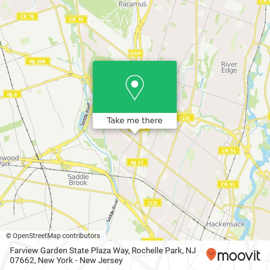 Farview Garden State Plaza Way, Rochelle Park, NJ 07662 map