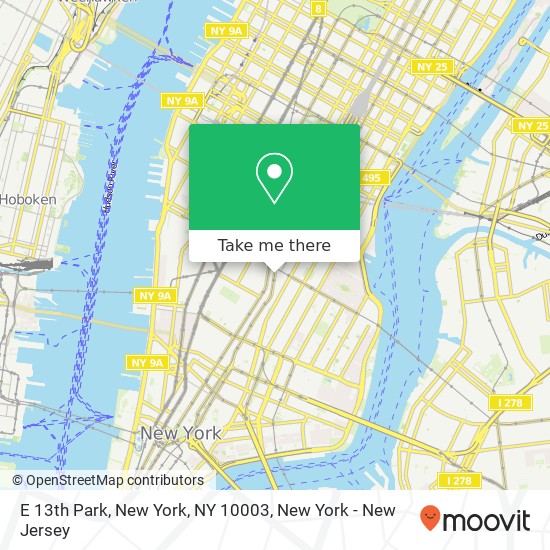 Mapa de E 13th Park, New York, NY 10003
