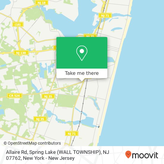 Mapa de Allaire Rd, Spring Lake (WALL TOWNSHIP), NJ 07762