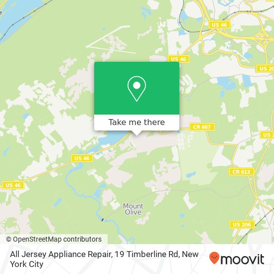 Mapa de All Jersey Appliance Repair, 19 Timberline Rd