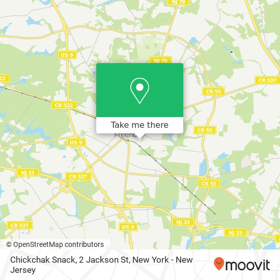 Mapa de Chickchak Snack, 2 Jackson St