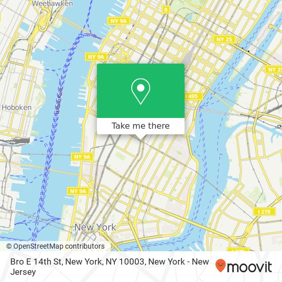 Mapa de Bro E 14th St, New York, NY 10003