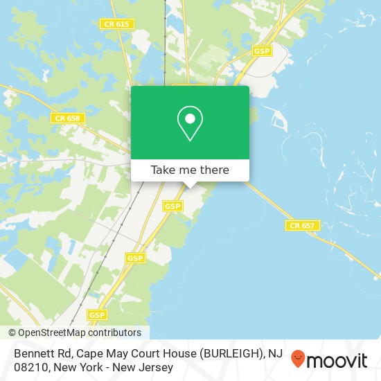 Bennett Rd, Cape May Court House (BURLEIGH), NJ 08210 map