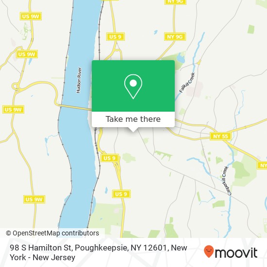 Mapa de 98 S Hamilton St, Poughkeepsie, NY 12601