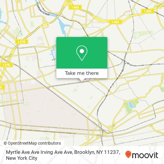 Myrtle Ave Ave Irving Ave Ave, Brooklyn, NY 11237 map