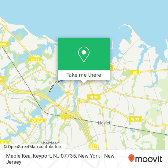 Mapa de Maple Kea, Keyport, NJ 07735