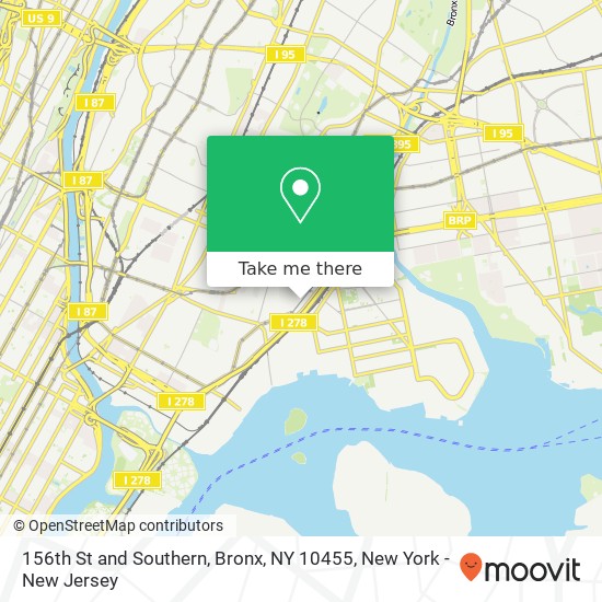 156th St and Southern, Bronx, NY 10455 map