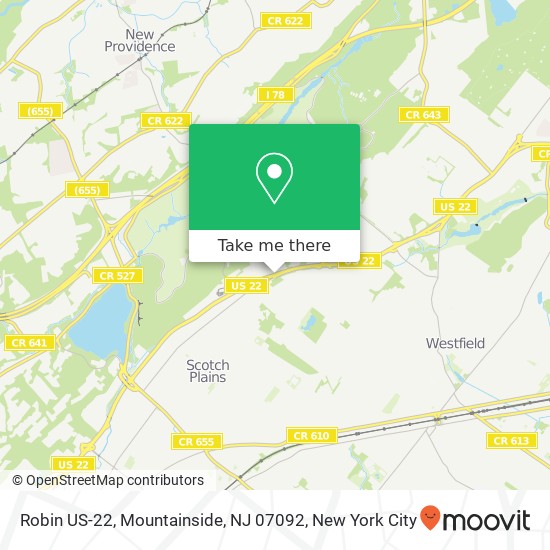 Mapa de Robin US-22, Mountainside, NJ 07092