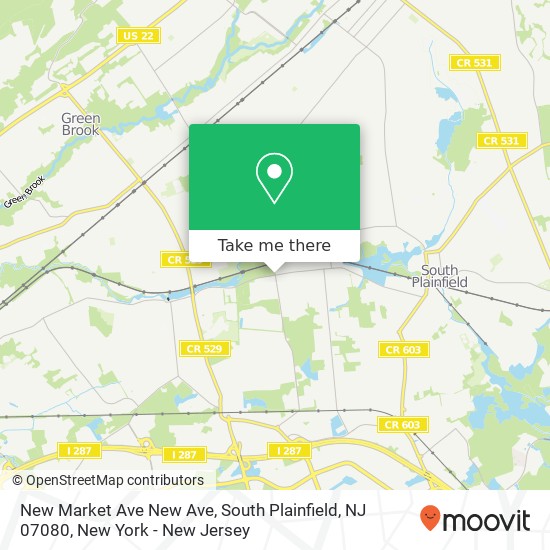 Mapa de New Market Ave New Ave, South Plainfield, NJ 07080