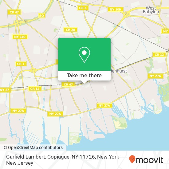 Mapa de Garfield Lambert, Copiague, NY 11726