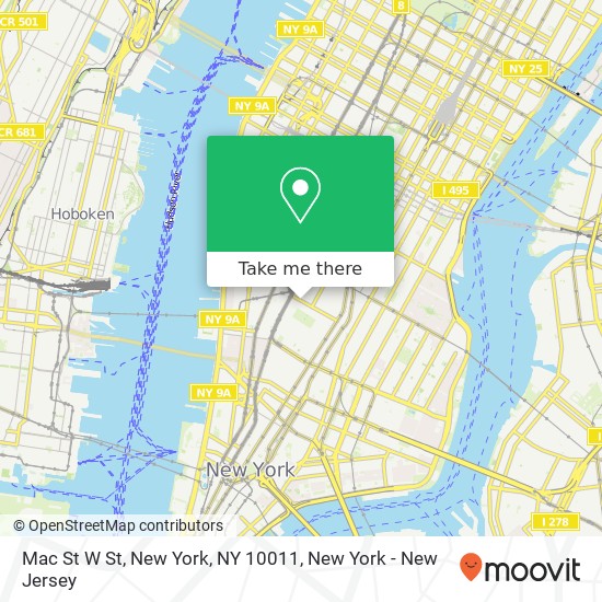 Mapa de Mac St W St, New York, NY 10011