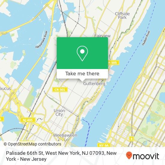 Mapa de Palisade 66th St, West New York, NJ 07093