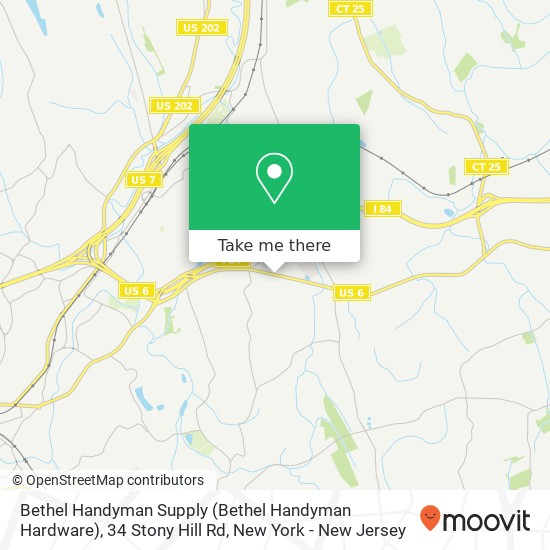 Mapa de Bethel Handyman Supply (Bethel Handyman Hardware), 34 Stony Hill Rd