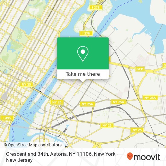 Mapa de Crescent and 34th, Astoria, NY 11106