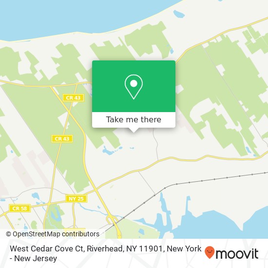 Mapa de West Cedar Cove Ct, Riverhead, NY 11901