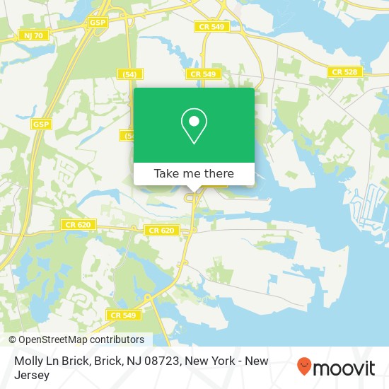 Mapa de Molly Ln Brick, Brick, NJ 08723
