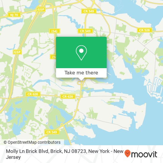 Mapa de Molly Ln Brick Blvd, Brick, NJ 08723