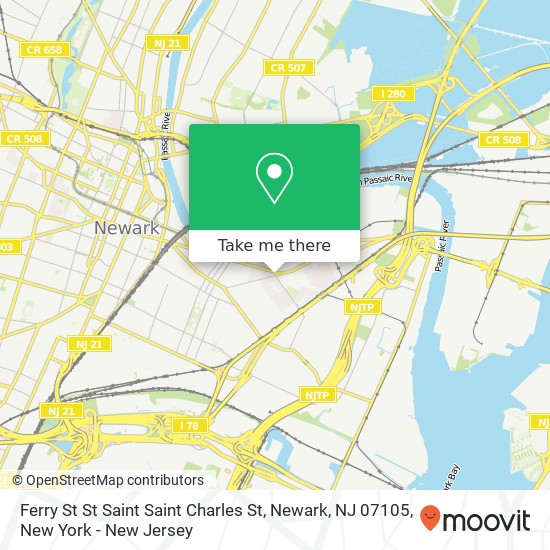 Ferry St St Saint Saint Charles St, Newark, NJ 07105 map