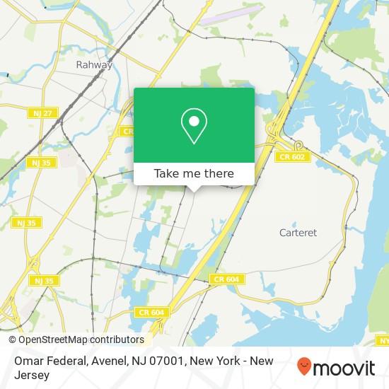 Mapa de Omar Federal, Avenel, NJ 07001