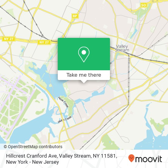 Mapa de Hillcrest Cranford Ave, Valley Stream, NY 11581