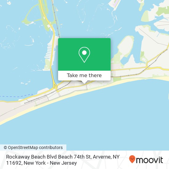 Mapa de Rockaway Beach Blvd Beach 74th St, Arverne, NY 11692