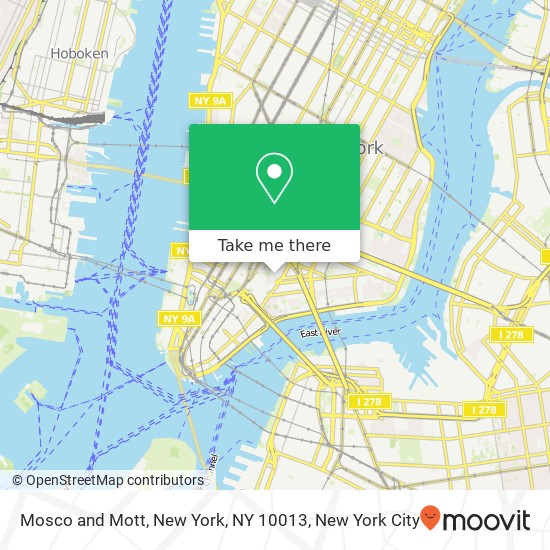 Mosco and Mott, New York, NY 10013 map