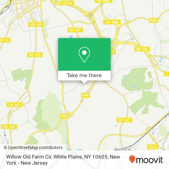 Mapa de Willow Old Farm Cir, White Plains, NY 10605