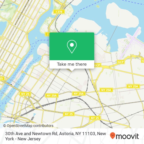 Mapa de 30th Ave and Newtown Rd, Astoria, NY 11103