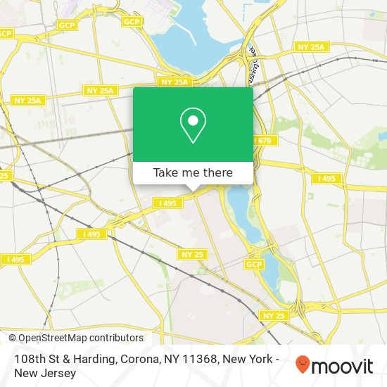 Mapa de 108th St & Harding, Corona, NY 11368