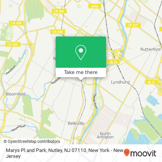 Marys Pl and Park, Nutley, NJ 07110 map