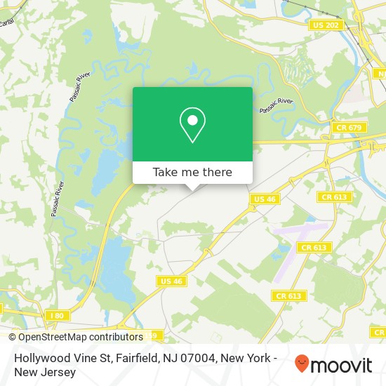 Mapa de Hollywood Vine St, Fairfield, NJ 07004