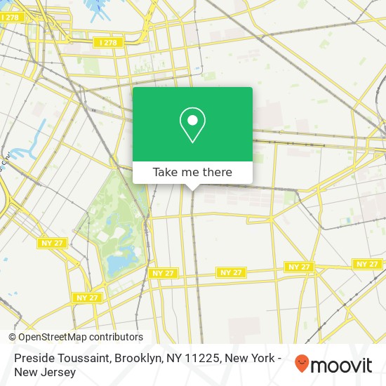 Mapa de Preside Toussaint, Brooklyn, NY 11225