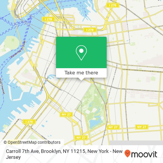 Mapa de Carroll 7th Ave, Brooklyn, NY 11215