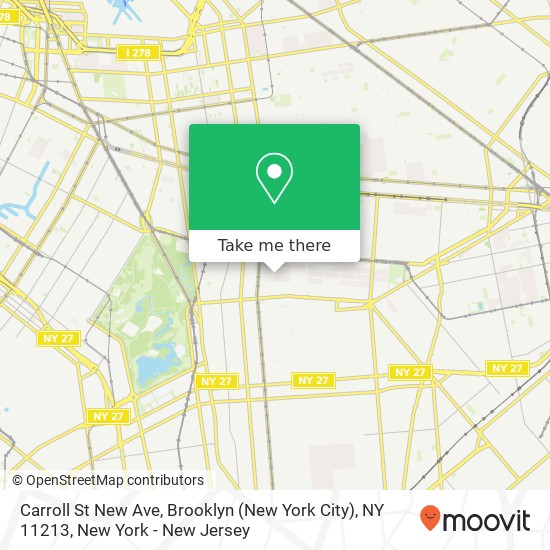 Mapa de Carroll St New Ave, Brooklyn (New York City), NY 11213