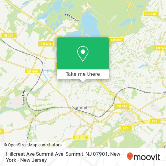 Hillcrest Ave Summit Ave, Summit, NJ 07901 map