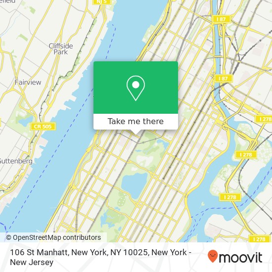 Mapa de 106 St Manhatt, New York, NY 10025