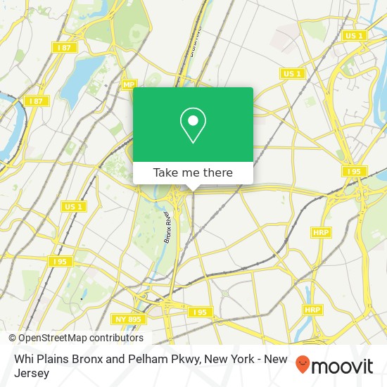 Mapa de Whi Plains Bronx and Pelham Pkwy