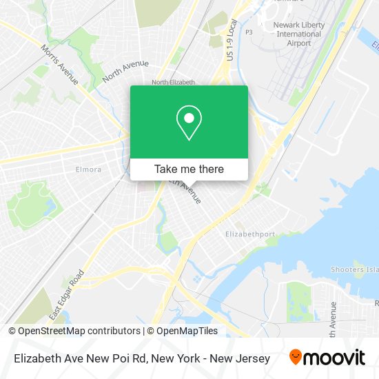 Elizabeth Ave New Poi Rd map