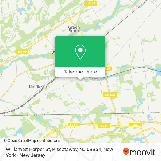 Mapa de William St Harper St, Piscataway, NJ 08854