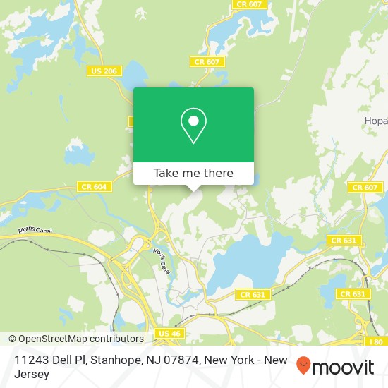 Mapa de 11243 Dell Pl, Stanhope, NJ 07874