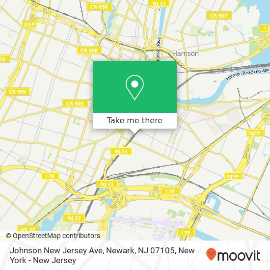 Mapa de Johnson New Jersey Ave, Newark, NJ 07105