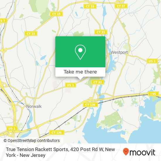 Mapa de True Tension Rackett Sports, 420 Post Rd W