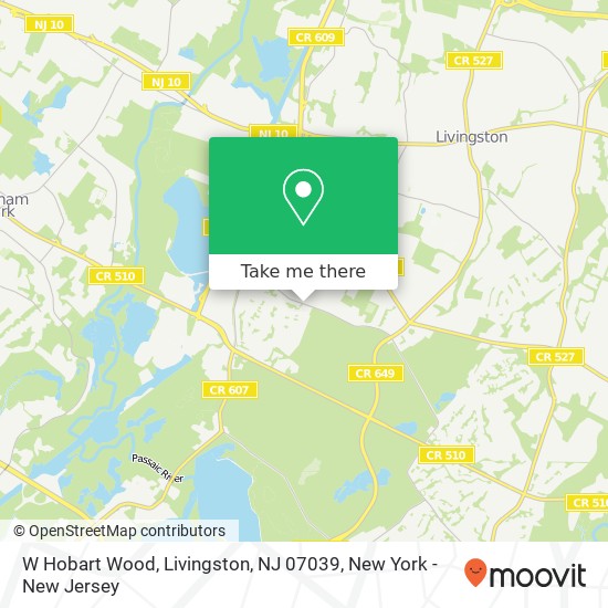 Mapa de W Hobart Wood, Livingston, NJ 07039